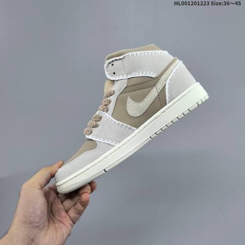 a Air Jordan 1 Mid Hemp Sail AIR JORDAN 1 Aj1 Lifestyle (BS-67315)