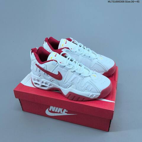 Nike Air More Uptempo Low White Black Red EU 36-45 Basketball Shoe - Unisex (BS-61420)