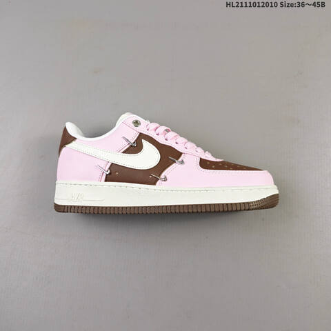 Nike Air Force 1 07 Low Pink White Brown Silver EU 36-45 Sneaker - Unisex (BS-62802)
