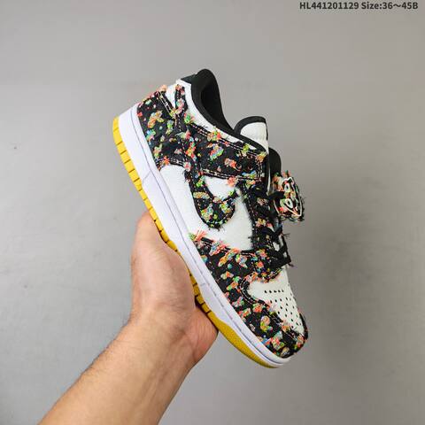 Nike SB Zoom Dunk Low White Black Multicolor Yellow EU 36-45 Skate Shoe - Unisex (BS-62960)