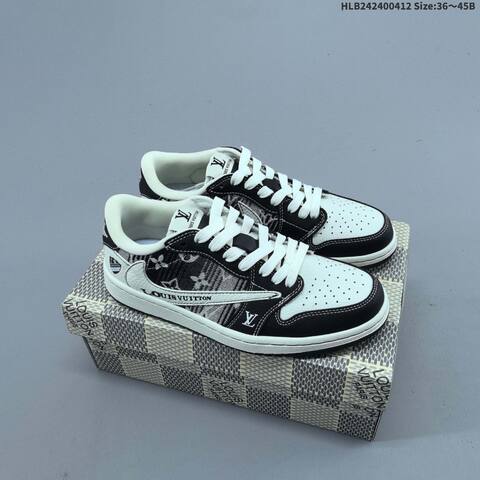 Nike Air Jordan 1 Low Travis Scott Louis Vuitton Blue White Black Beige EU 36-45 Sneaker - Unisex (BS-60796)