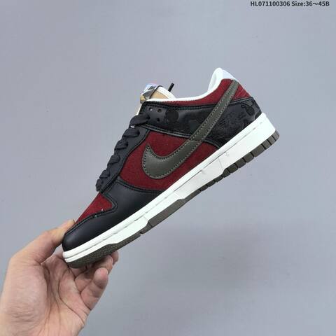 Nike SB Dunk Low CNY Pegasus Pack Black Burgundy Dark Olive Sail EU 36-45 Skate Shoe - Unisex (BS-61462)