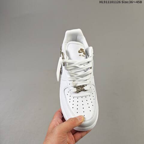 Nike Air Force 1 07 White Metallic Silver Gold EU 36-45 Sneaker - Unisex (BS-63034)