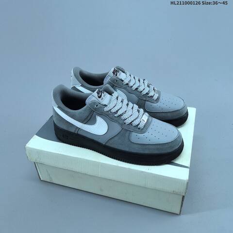 Nike Air Force 1 Low Grey White Cream EU 36-45 Sneaker - Unisex (BS-61746)