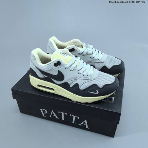 Nike Air Max 1 Patta Grey Brown Cream White EU 40-45 Sneaker - Men's (BS-62146)