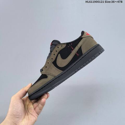 Air Jordan 1 Low Olive Grey AIR JORDAN 1 Aj1 1 Jordan Brand Lifestyle (BS-66889)