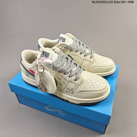 Nike SB Dunk Low Retro DIY Cream White Grey EU 36-45 Skate Shoe - Unisex (BS-63481)