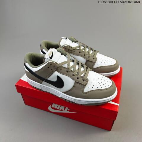 Nike SB Dunk Low Pro White Brown Black Olive EU 36-46 Skate Shoe - Unisex (BS-63311)