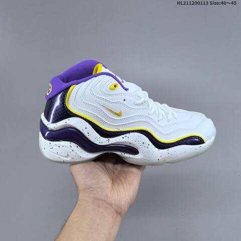 Nike Air Zoom Flight 96 White Purple Yellow Navy EU 40-45 Basketball Shoe - Men's (BS-62004)