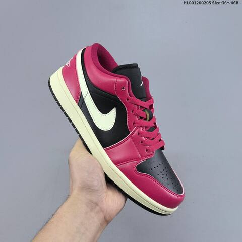 Air Jordan 1 Low Bred Black AIR JORDAN 1 Aj1 Lifestyle (BS-66691)