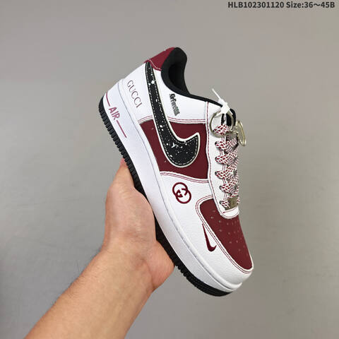 Nike Air Force 1 07 Low HV5999 White Dark Red Black EU 36-45 Sneaker - Unisex (BS-63407)