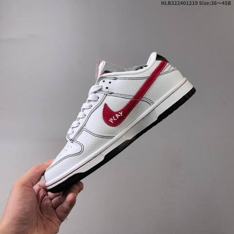 Nike SB Dunk Low White Red Black EU 36-45 Skate Shoe - Unisex (BS-62564)