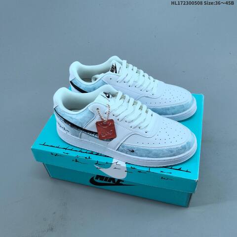 Nike Court Vision Low White Black Grey EU 36-45 Skate Shoe - Unisex (BS-60441)