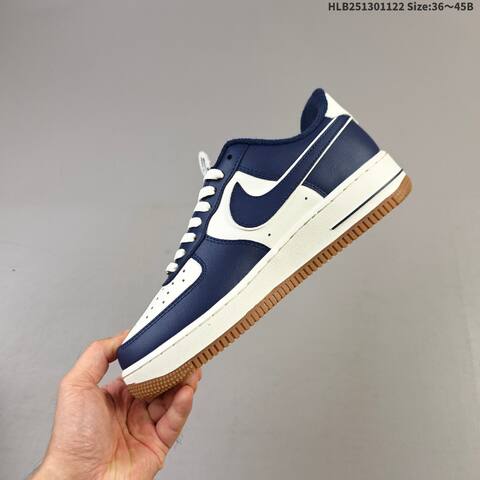 Nike Air Force 1 07 Sail Navy White Gum Brown EU 36-45 Sneaker - Unisex (BS-63245)