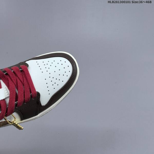Nike Air Jordan 1 Low white/brown/red leopard print 36~46 lifestyle