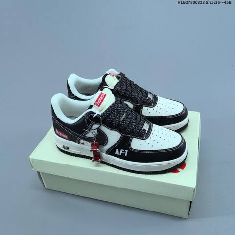 Nike Air Force 1 07 Low Supreme White Black Grey Red EU 36-45 Skate Shoe - Unisex (BS-61170)