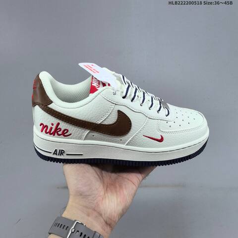 Nike Air Force 1 07 Low Off White Grey Red Brown Navy EU 36-45 Sneaker - Unisex (BS-60283)