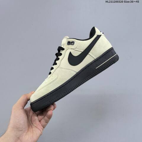 Nike Air Force 1 07 Light Beige Black White EU 36-45 Sneaker - Unisex (BS-61233)