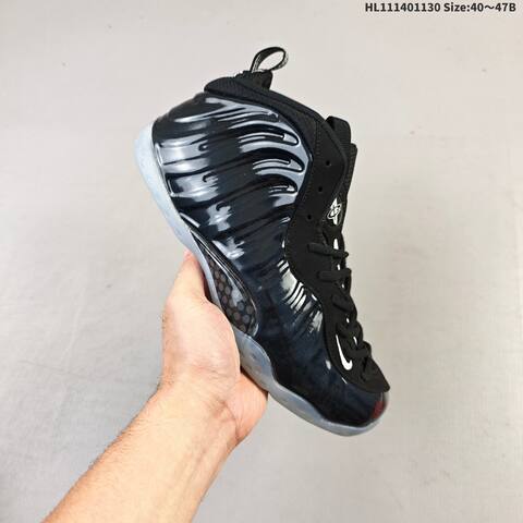 Nike Air Foamposite One Black White Ice Blue EU 40-47 Basketball Shoe - Men's (BS-62926)