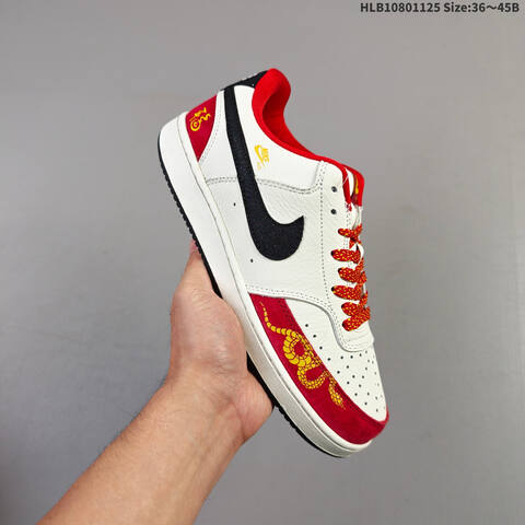 Nike Court Vision Low DIY White Red Black Yellow EU 36-45 Skate Shoe - Unisex (BS-63102)