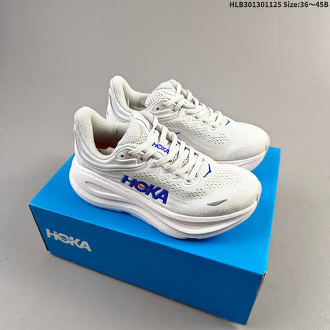 HOKA Bondi 9 White Black Orange Navy EU 36-45 Running Shoe Running Sneakers - Unisex (BS-69448)
