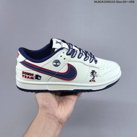 Nike Dunk SB Low Off White Navy Blue Red EU 36-45 Skate Shoe - Unisex (BS-62079)