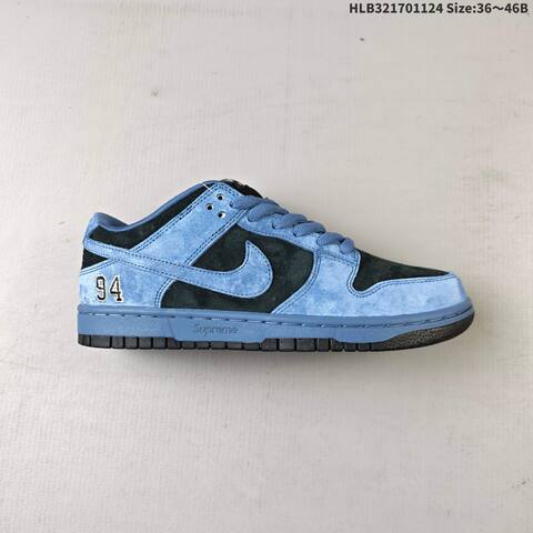 Nike SB Dunk Low Pro Supreme Purple Grey Black Blue EU 36-46 Skate Shoe - Unisex (BS-63137)