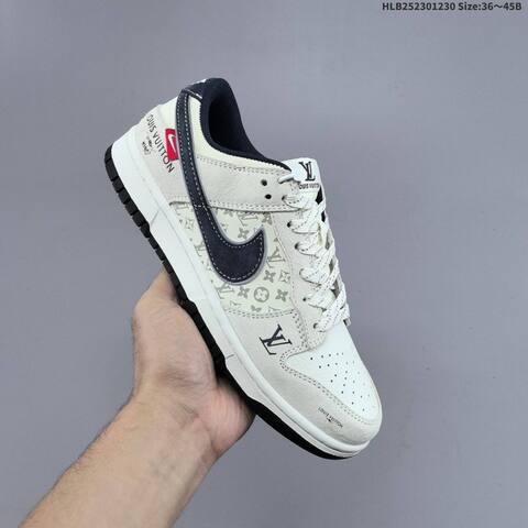 Nike SB Dunk Low Beige Dark Navy White EU 36-45 Skate Shoe - Unisex (BS-62312)