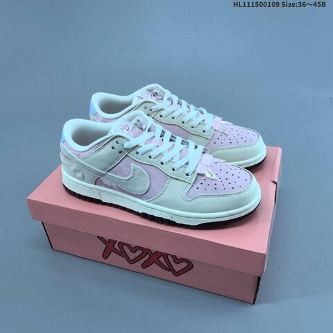 Nike Dunk Low Light Pink Cream White Burgundy Light Blue EU 36-45 Skate Shoe - Unisex (BS-62106)