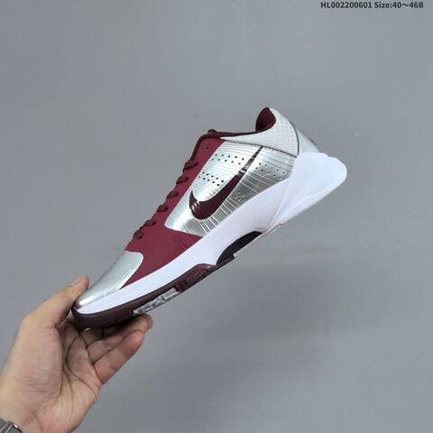 Nike Zoom Kobe 5 Protro Lower Merion Aces Away Metallic Silver Burgundy White Dark Red EU 40-46 Basketball Shoe - Men's (BS-60025)