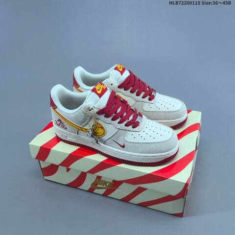 Nike Air Force 1 07 Low Off White Black Red Gold EU 36-45 Sneaker - Unisex (BS-61974)