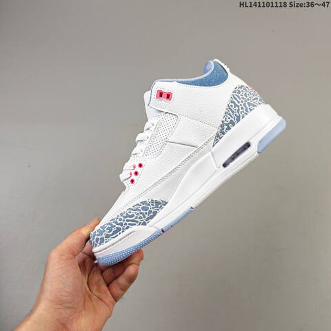Air Jordan 3 Retro White And Cobalt Bliss AIR JORDAN 3 Aj3 Lifestyle (BS-67789)