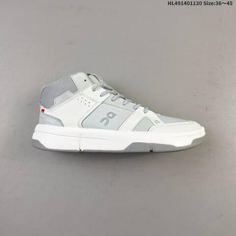 On THE ROGER Clubhouse Mid Light Grey White EU 36-45 Sneaker Casual Sneakers - Unisex (BS-69800)