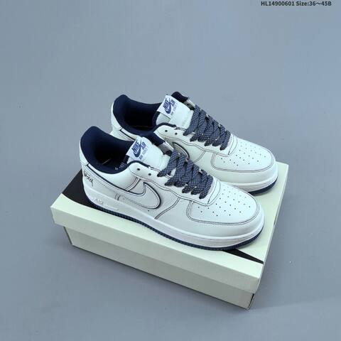 Nike Air Force 1 Low Stussy Off White Navy Black EU 36-45 Sneaker - Unisex (BS-60019)
