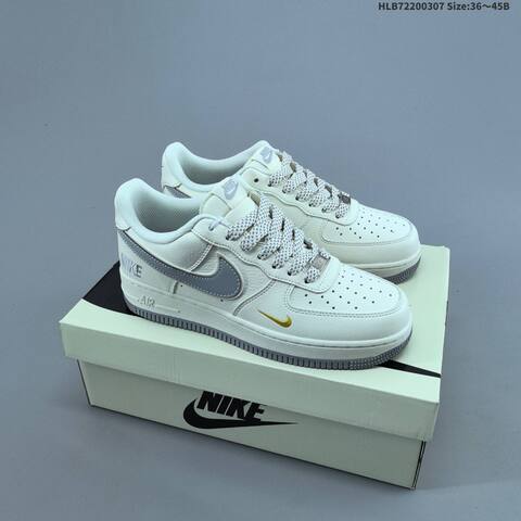 Nike Air Force 1 07 Low Off White Grey Yellow EU 36-45 Sneaker - Unisex (BS-61456)