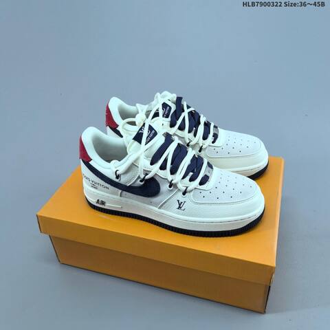 Nike Air Force 1 07 Low Supreme White Navy Grey Beige Black EU 36-45 Sneaker - Unisex (BS-61195)