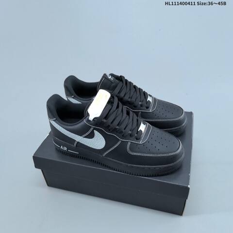 Nike Air Force 1 07 Black Silver EU 36-45 Sneaker - Unisex (BS-60813)