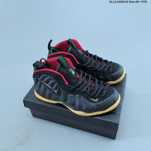 Nike Air Foamposite Pro Black Red Green Gum EU 40-47 Basketball Shoe - Men's (BS-60278)