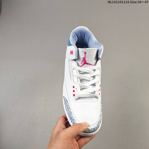 Air Jordan 3 Retro White And Cobalt Bliss AIR JORDAN 3 Aj3 Lifestyle (BS-67789)