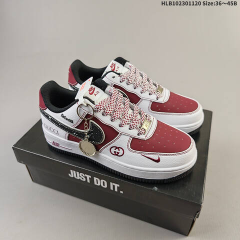 Nike Air Force 1 07 Low HV5999 White Dark Red Black EU 36-45 Sneaker - Unisex (BS-63407)