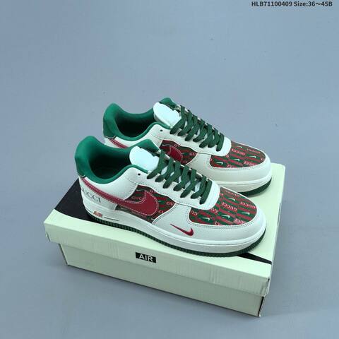 Nike Air Force 1 07 LV8 Black Red White Green EU 36-45 Sneaker - Unisex (BS-60864)
