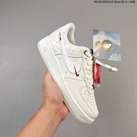 Nike Air Force 1 07 Low Off White Burgundy Red EU 35 5-46 Sneaker - Unisex (BS-62742)