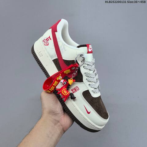 Nike Air Force 1 07 Low Off White Dark Brown Red EU 36-45 Sneaker - Unisex (BS-61627)