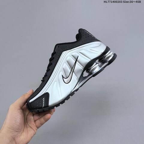 Nike Shox R4 HQ1988-007 Black Silver White EU 36-45 Running Shoe - Unisex (BS-61555)