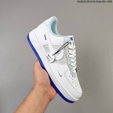 Nike Air Force 1 Low White Grey Blue Purple Beige EU 36-45 Sneaker - Unisex (BS-63038)