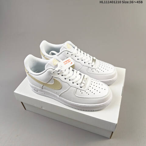 Nike Air Force 1 07 White Light Gold EU 36-45 Sneaker - Unisex (BS-62784)