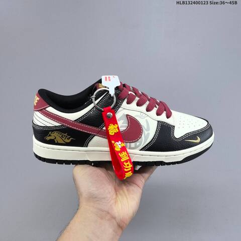 Nike Dunk Low Off White Black Burgundy Gold EU 36-45 Skate Shoe - Unisex (BS-61801)