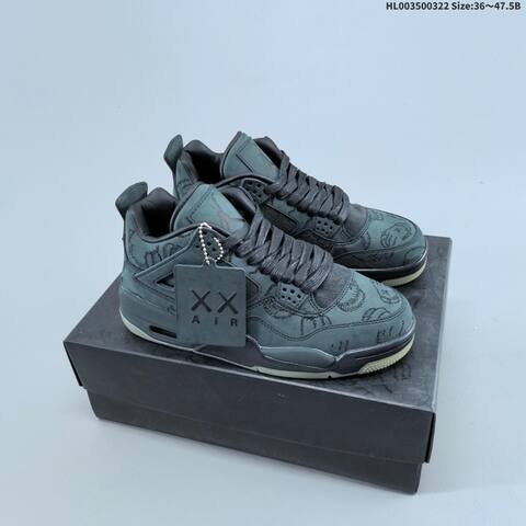 KAWS x Air Jordan 4 Retro Kaws Black AIR JORDAN 4 Aj4 Lifestyle (BS-66477)