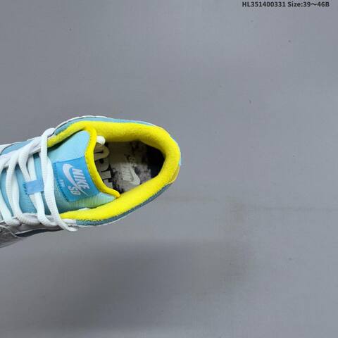 Nike SB Dunk Low Pro FTC White Light Blue Silver Yellow EU 39-46 Skate Shoe - Unisex (BS-61006)