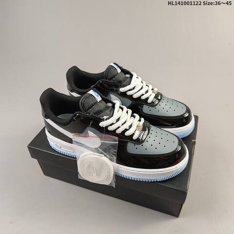 Nike Air Force 1 Low Black White Light Blue EU 36-45 Sneaker - Unisex (BS-63293)